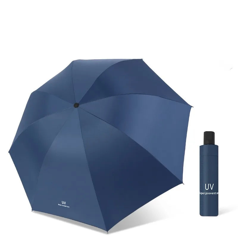 Sunny and Rainy Umbrella  Three Folding Umbrella With Blacking Coating