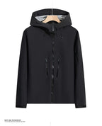 Men's Insulated Windbreaker  Rain Shell Jacket Waterproof Lightweight Softshell Hooded With PVC for Hiking