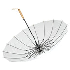Japan Designed 23inch 16K Straight Umbrella Wood Handle Customizable Logo 190T Pongee 8K Ribs Outdoor Rain Mini Rain Advertising