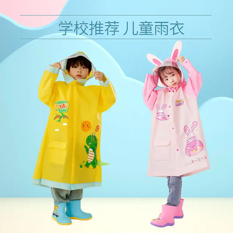 Hot Selling Modern Cartoon EVA Custom Raincoat for Students Fashionable Waterproof Poncho for Children's Outdoor Activities