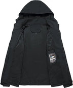 Men's Lightweight Hooded Waterproof Raincoat Windproof Jacket for Outdoor Hiking and Motorcycle Riding Size XL Rainproof
