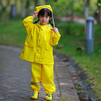 Outdoor Waterproof Reflective Raincoat Suit for Boys and Girls Polyester Overalls With Suspender Trousers for Rain and Travel