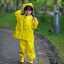 Outdoor Waterproof Reflective Raincoat Suit for Boys and Girls Polyester Overalls With Suspender Trousers for Rain and Travel