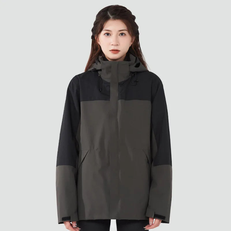 Mens Waterproof Rain Jacket Outdoor Hooded Windproof Coat for Hiking Fishing