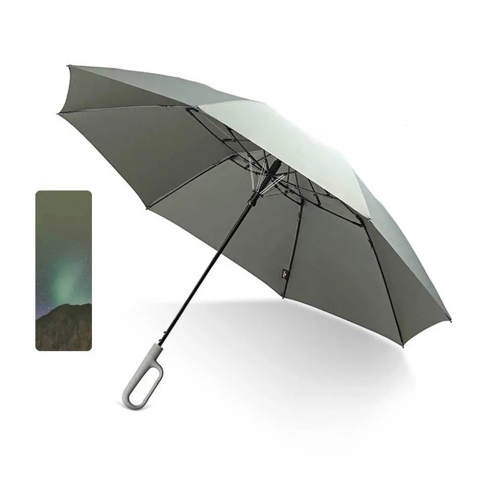 Fully Automatic Luxury Pongee Umbrella Custom Logo Printed for Adults Folding Design for Camping and Advertising