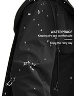 Men's XXL Lightweight Polyester Rainproof Jacket Waterproof Long Sports Raincoat Hood Durable Windproof Adults' Travel Custom