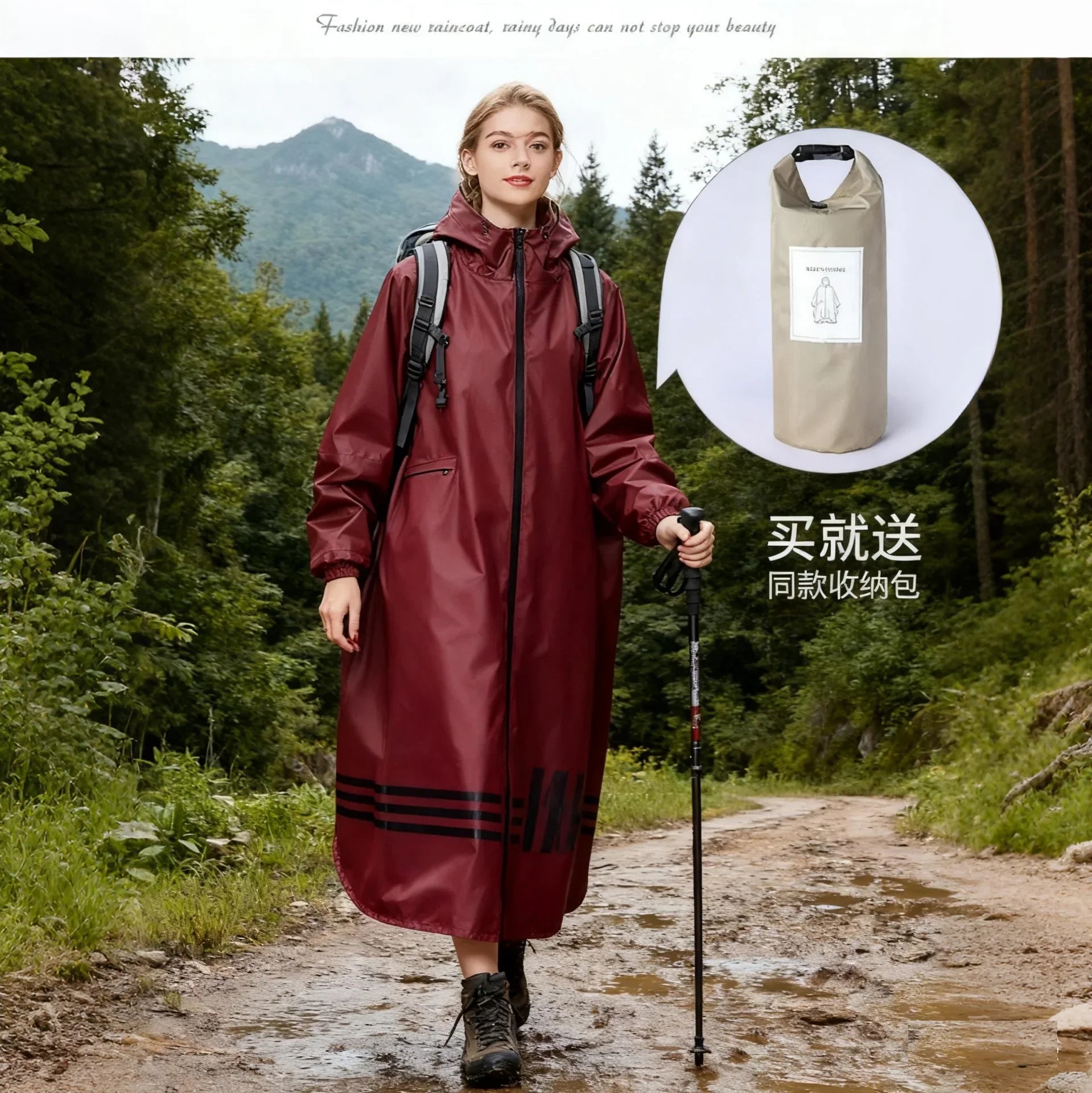 Adult Universal Durable Breathable Windproof Lightweight Waterproof Eco-Friendly Polyester Raincoat 10000 mm All Seams Taped