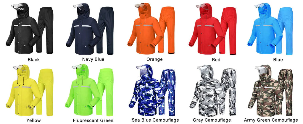 Men's & Women's All-Sport Outdoor Rain Suit PVC Polyester XXXL Waterproof Breathable Anti-storm Jacket Trouser Windproof Travel