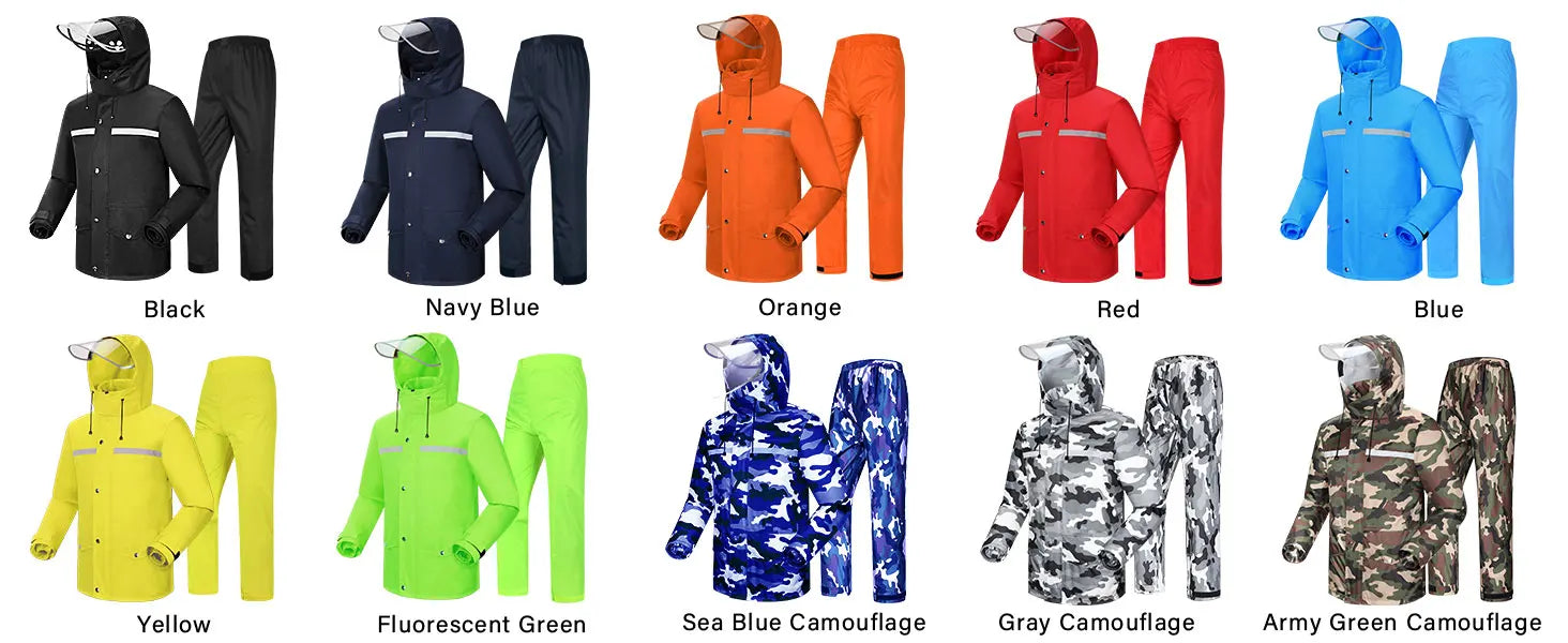 Men's & Women's All-Sport Outdoor Rain Suit PVC Polyester XXXL Waterproof Breathable Anti-storm Jacket Trouser Windproof Travel