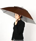 Custom Double Layer Rain Hat Umbrella Windproof & Waterproof Fabric Sun Umbrella With UV Coating for Fishing & Hiking Gift Logo