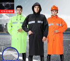 Black Double-layer Polyester Pongee Textile Full Body Rainstorm Proof Takeaway Duty Fishing Cycling Split Raincoat Suit