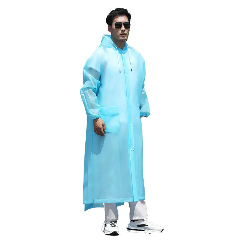 EVA Waterproof Rain Poncho Women Men High Durable Reusable Raincoat Hood Environmentally Protected Customizable Logo Hiking Secondary image