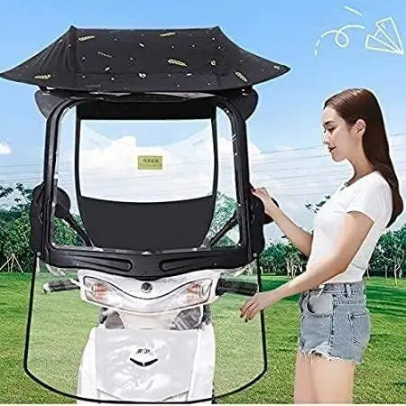 Motorcycle Rain Cover Semi-Closed Umbrella Canopy Awning Universal Motor Scooter Umbrella Mobility Sun Shade Rain Cover Secondary image