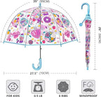 Kids Transparent Dome Bubble Umbrella Comfortable Fabric Sun Shield With Easy Grip Curved Plastic Handle for Toddler Boys Girls