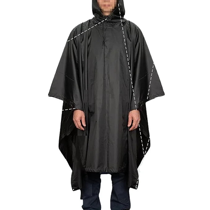 Adult PVC Rain Poncho Windproof Long Jacket Waterproof Rain Gear Hiking Emergency Camping Available XL XXL XXXL Logo Main image