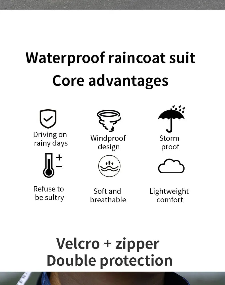 Hot Selling Wholesale Factory Supply Nylon Soft Impermeable Motorcycle Rain Wear Raincoat Suit for Riding Outdoors Riding