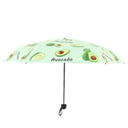 Anti UV Mini Pocket 5 Folding Golf Sun Umbrella With Fruit Printing Large Windproof Rain Umbrella for Gift