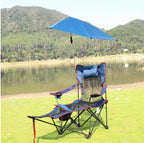 Outdoor Sunshade Chair With Foot Support, Beach Fishing Chair, Lunch Break Folding Lounge Chair, Portable