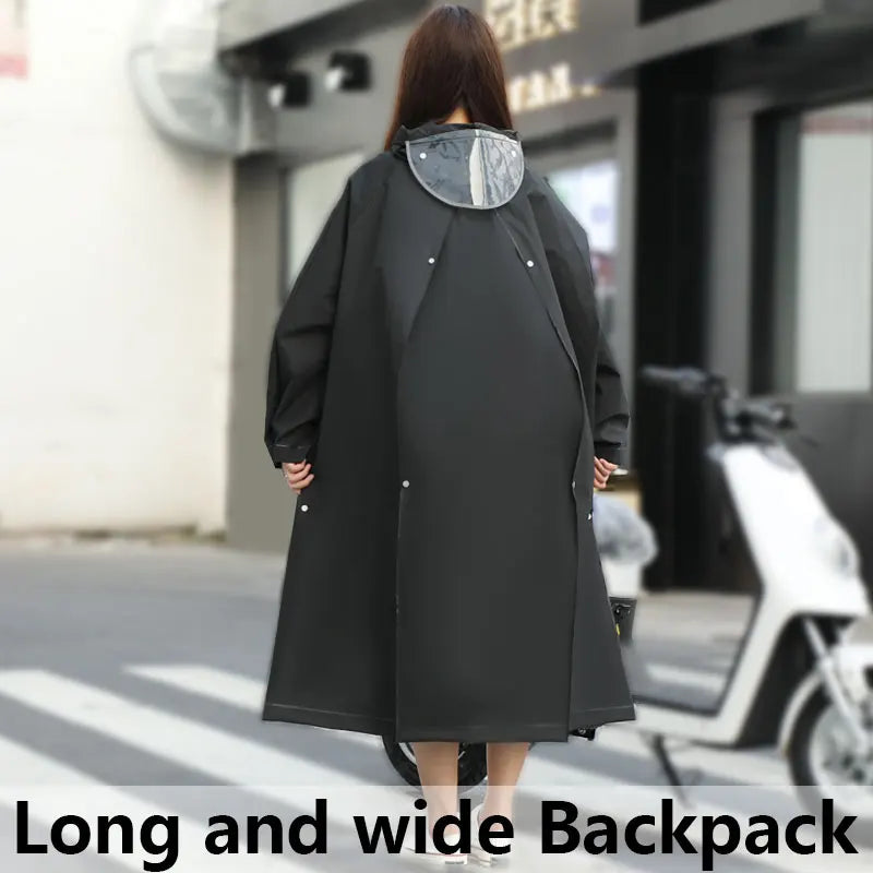 New Verson Waterproof Custom Raincoat Adult EVA Windproof Impermeable Para Lluvia Double Brim Hooded Eco-friendly