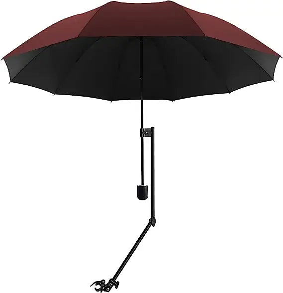 UPF 50+ Portable Golf Beach Umbrella Adjustable Universal Clip Nylon Fully-Automatic Manual Adults Popular Wooden Rubber Plastic