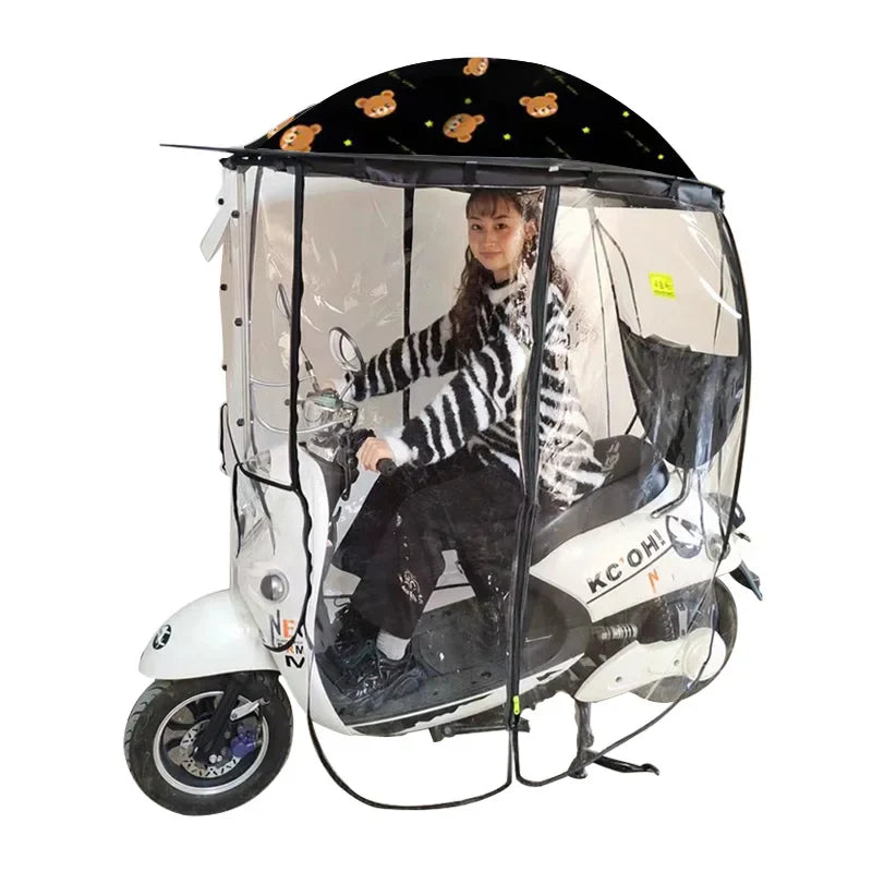 Curtain, Mobility Scooter Sunshade R Transparent Universal Electric Cycling Camping Umbrellas Pongee Leisure Motorcycle Umbrella