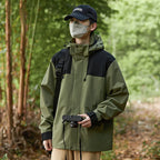 New Arrival Fashionable Hooded Rain Jacket Waterproof Polyester and PU Material for Hiking and Traveling Couple Raincoat