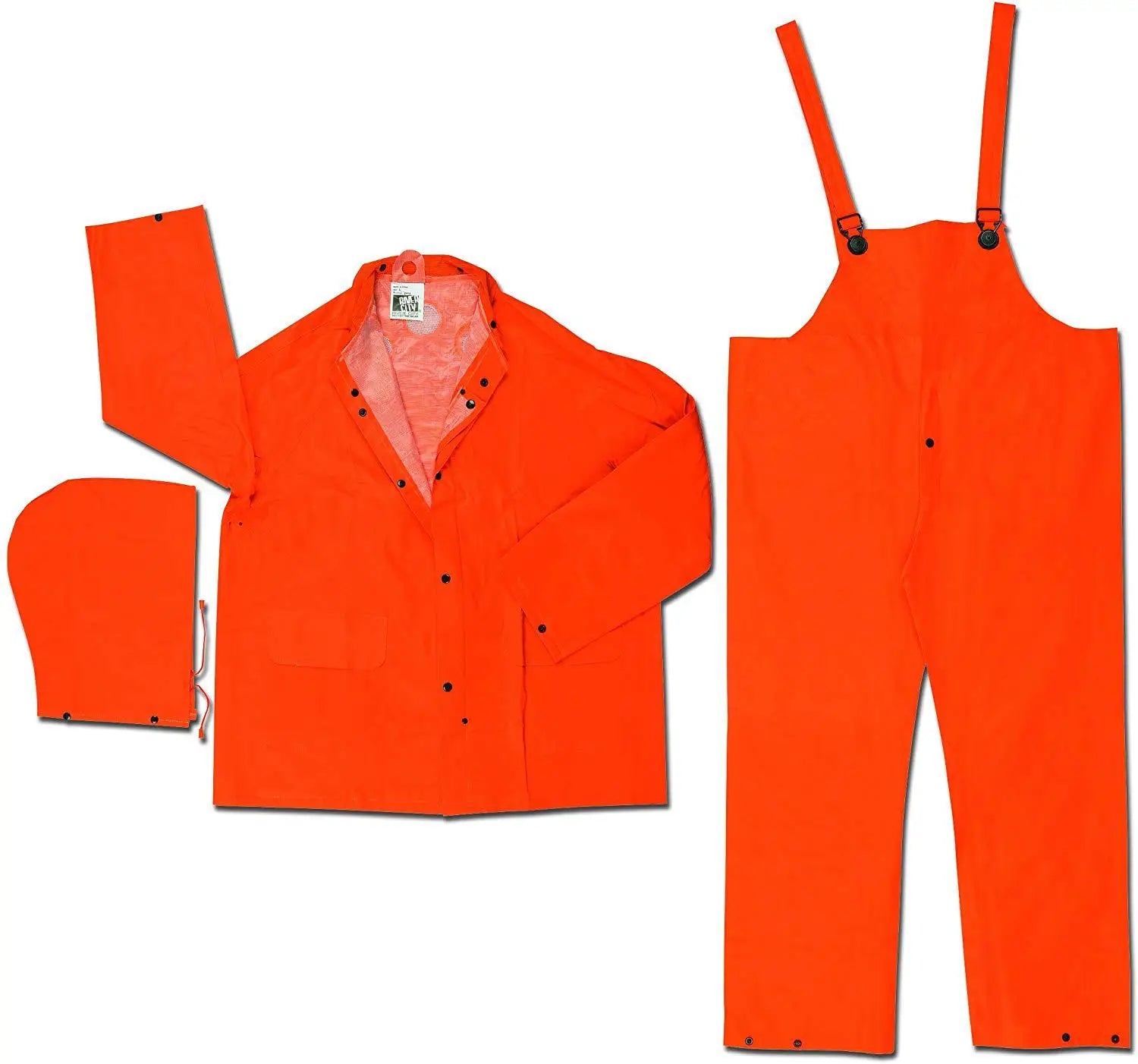 Reflective Yellow Heavy-duty Waterproofed Raincoats With Working Bib Pants Overalls