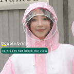 Hot Sale! Custom Designed Double Brim EVA Raincoat Hooded Waterproof Motorcycle Bike Poncho Rainy Work Outdoor Featuring Logo