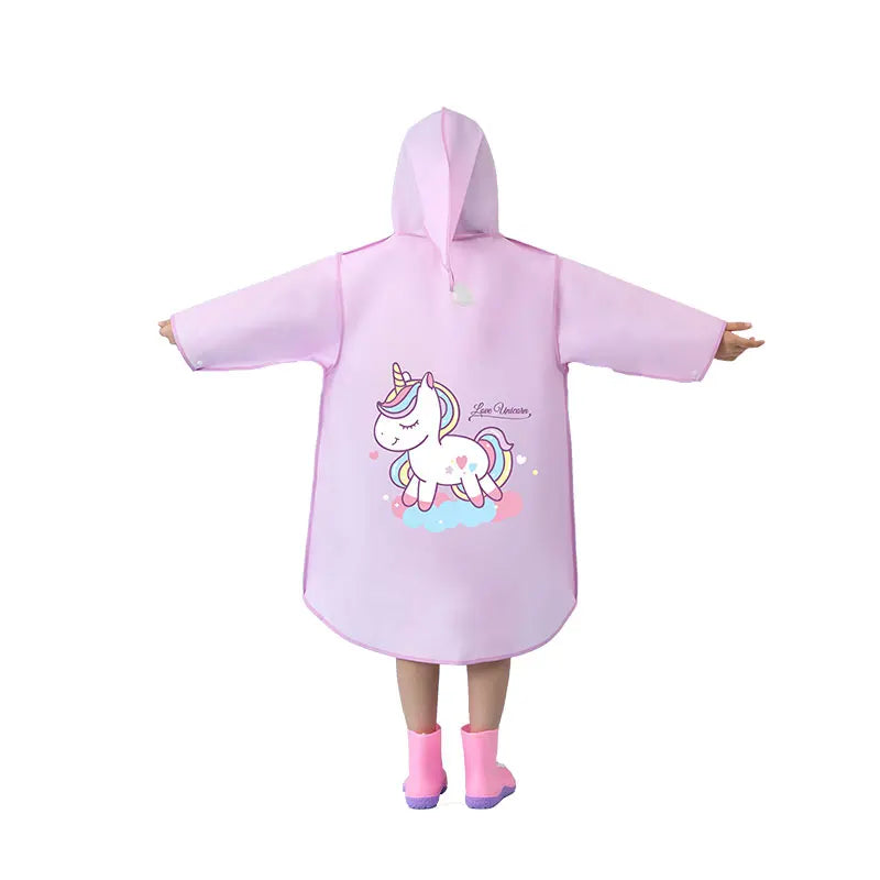 Factory Direct High Quality EVA Waterproof Kids Poncho Hot Sell Cartoon Raincoat for School Children