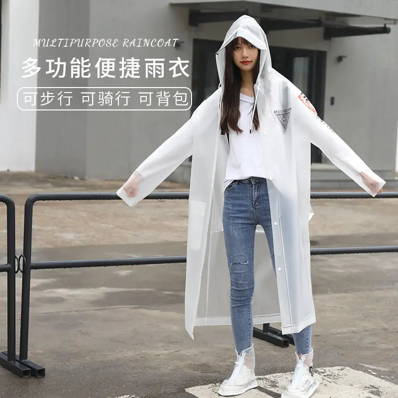 Factory Supply Customized High Quality Waterproof EVA Adult Raincoat With Big Brim for Rain and Hiking Girl-Friendly