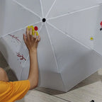 Wholesale Fashion Character Fashionable Wooden Handle Umbrella 6K Panels Printed Logo Plain White Fabric Sun Umbrella for Kids