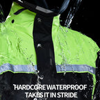 High Reflective Waterproof Cycling Raincoat Suit Hood Jacket Pants Rain Coat Visible Protection Riders Rain Cape for Motorcycle