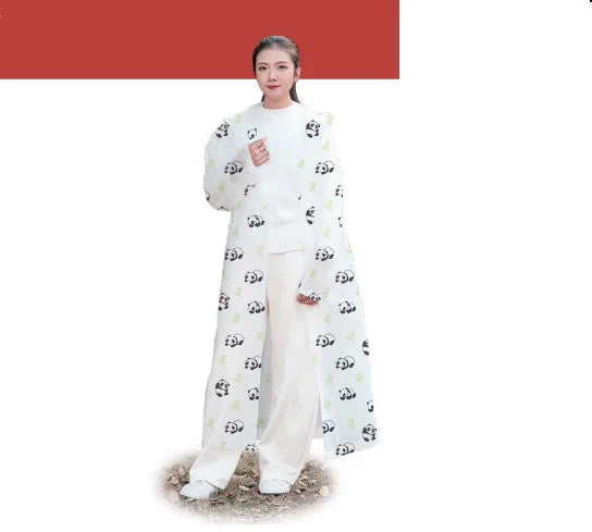 EVA Thickened Fashionable Full-length Printed Raincoat for Adults and Children, Parent-child Hiking