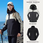 Three-in-One Windbreaker Winter Down Jacket for Women & Men Outdoor Mountaineering Suit with Zipper Windproof & Waterproof