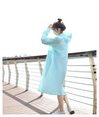 Japan South Korea Women's Lightweight Nylon Raincoat Breathable Long Fashion Waterproof Raincoat Leisure Hiking Wind Girls