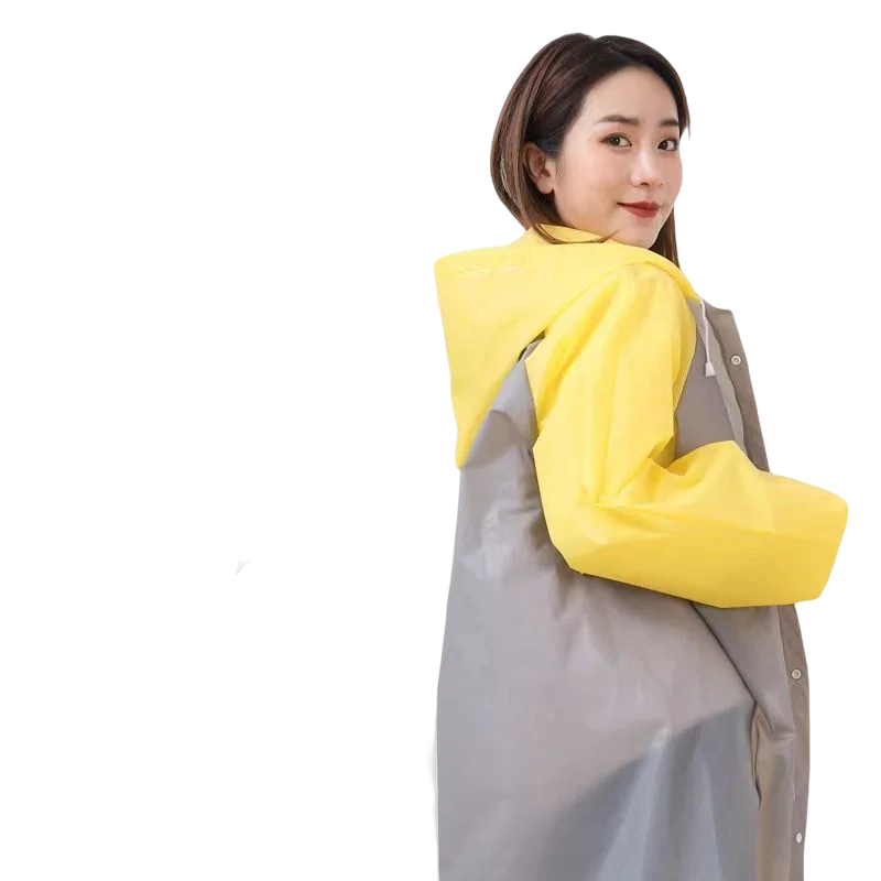 Unisex 3-in-1 Lightweight Hooded Rain Poncho EVA Waterproof Raincoat Work Bicycle Motorcycle-Reusable Men Women Custom Logo