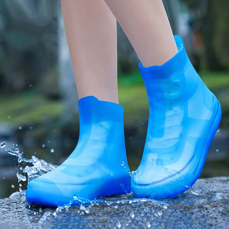 Men's Women's Waterproof Rain Boots Cover Rain Gear Thickened Shoe Covers Non-Slip Shoe Cover for Adult Easy Storage