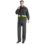 Knitted Fabrics PVC Rain Coats Rain Pants  Breathable  Raincoat Wholesalers Green Reflective Motorcycle Raincoat for Outdoor