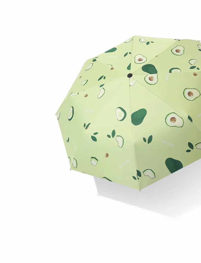 Fruit Series Fully-Automatic Adult Umbrella Sun Rain Protection Anti-Ultraviolet Pongee Material Black Coating Foldable Design