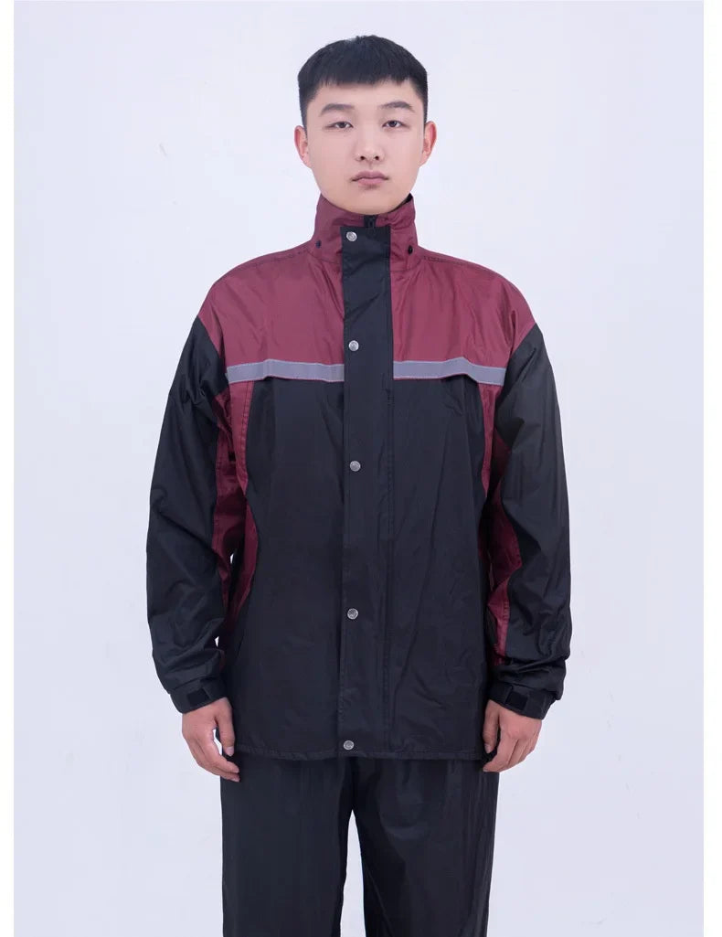 Wholesale Full Body Motorcycle Raincoat Pants Suit Thickened Split Waterproof Storm Proof and Windproof Reflective Secondary image