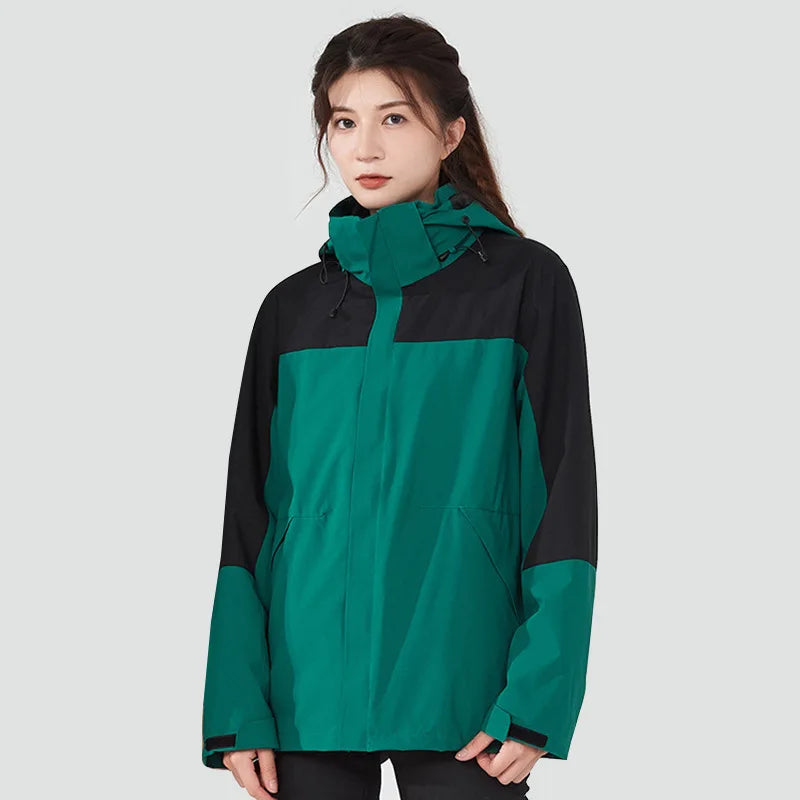 Mens Waterproof Rain Jacket Outdoor Hooded Windproof Coat for Hiking Fishing