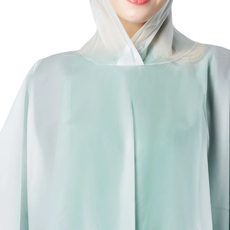 Outdoor Waterproof Adult Portable Three-in-One Raincoat Poncho One PE Plastic Jacket Print One Rainy Days Work Travel Logo