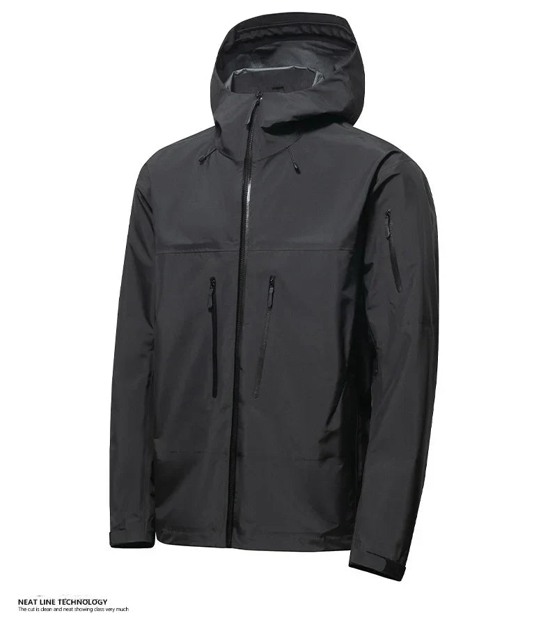 Single Layer Windproof Waterproof Outdoor Punching Jacket  Rain Jacket Spring Autumn Hiking Group Printed Embroidery Logo