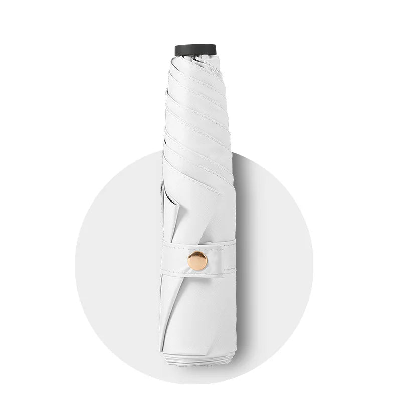 Ultra Light Carbon Fiber 3 Folding Pencil Umbrella UV Coating UPF50+ Black Pongee 190T Rubber Handle Mini Adults Beach Use