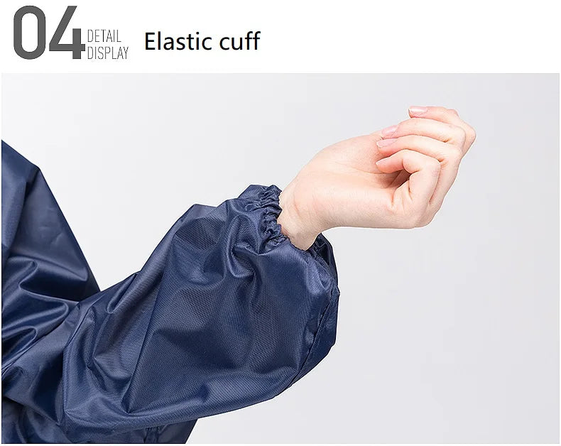 Custom PU Adults Long Rain Coat Windcheater Windbreaker Outerwear Waterproof Oxford Rain Poncho Outdoor Activity Hiking Logo