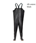Adult PVC Fisherman Fishing Waders With Boots XXXL Size Plastic Rain Jacket for Hiking Includes Waist Jip Waders