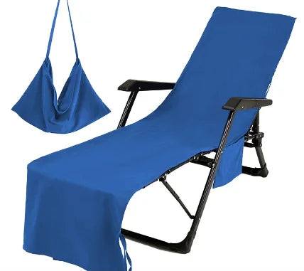 Superfine Fiber Beach Chair Cover With Quick-Drying Beach Towel Pattern Hotel and Living Room Suitable Exterior Use Recliner