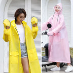 Customizable Men's Women's Long Thickened EVA Adult Raincoat Pink PVC Poncho Logo Decoration One Pocket Hiking Reusable Bikers