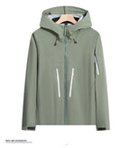 Men's Insulated Windbreaker  Rain Shell Jacket Waterproof Lightweight Softshell Hooded With PVC for Hiking