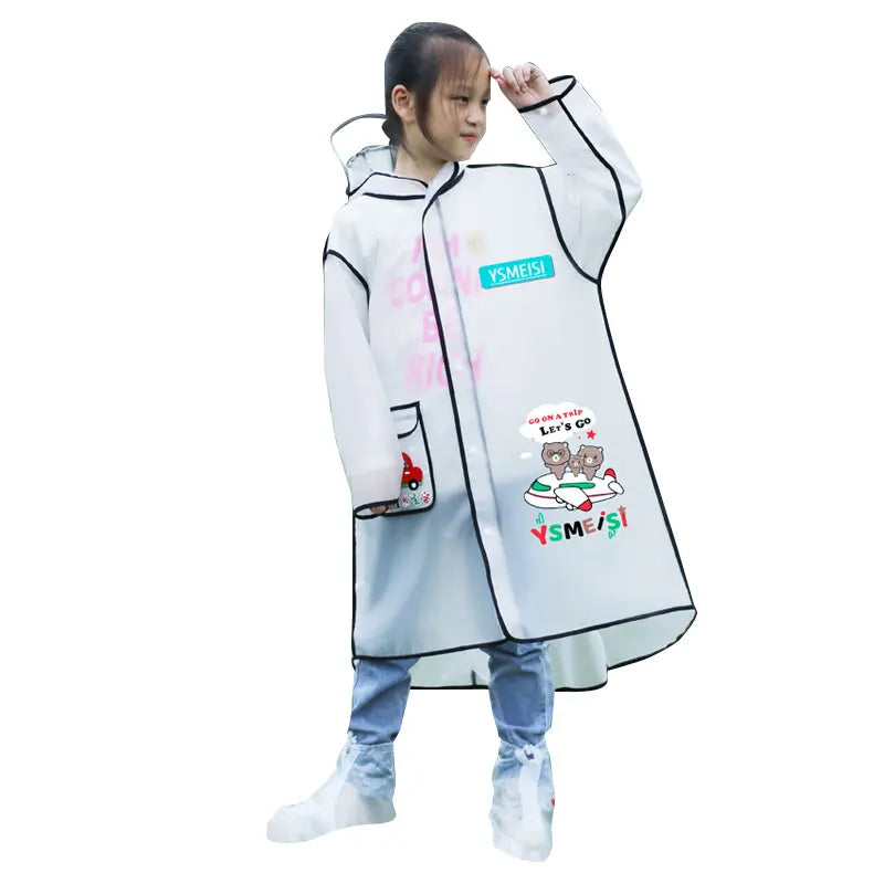 Custom Eco-Friendly Kids Raincoat Durable PVC Material Waterproof Rainwear Logo Print Windproof XXL Rain-proof Pants Walking
